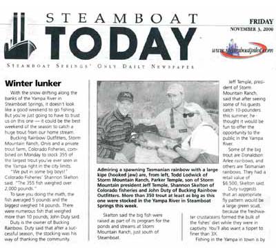 CFI Donates Trophy Fish to Steamboat Springs
